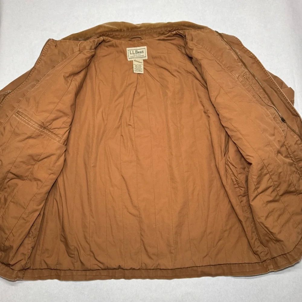 LL Bean Chore Barn Coat Field Jacket Mens Sz 2XL Corduroy Collar & Cuffs - Picture 3 of 12